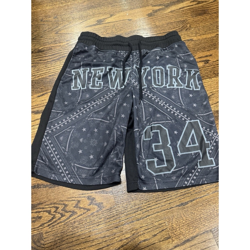 Carbon‎ Medium Mens Shorts Basketball Gym Printed Black Gray New York